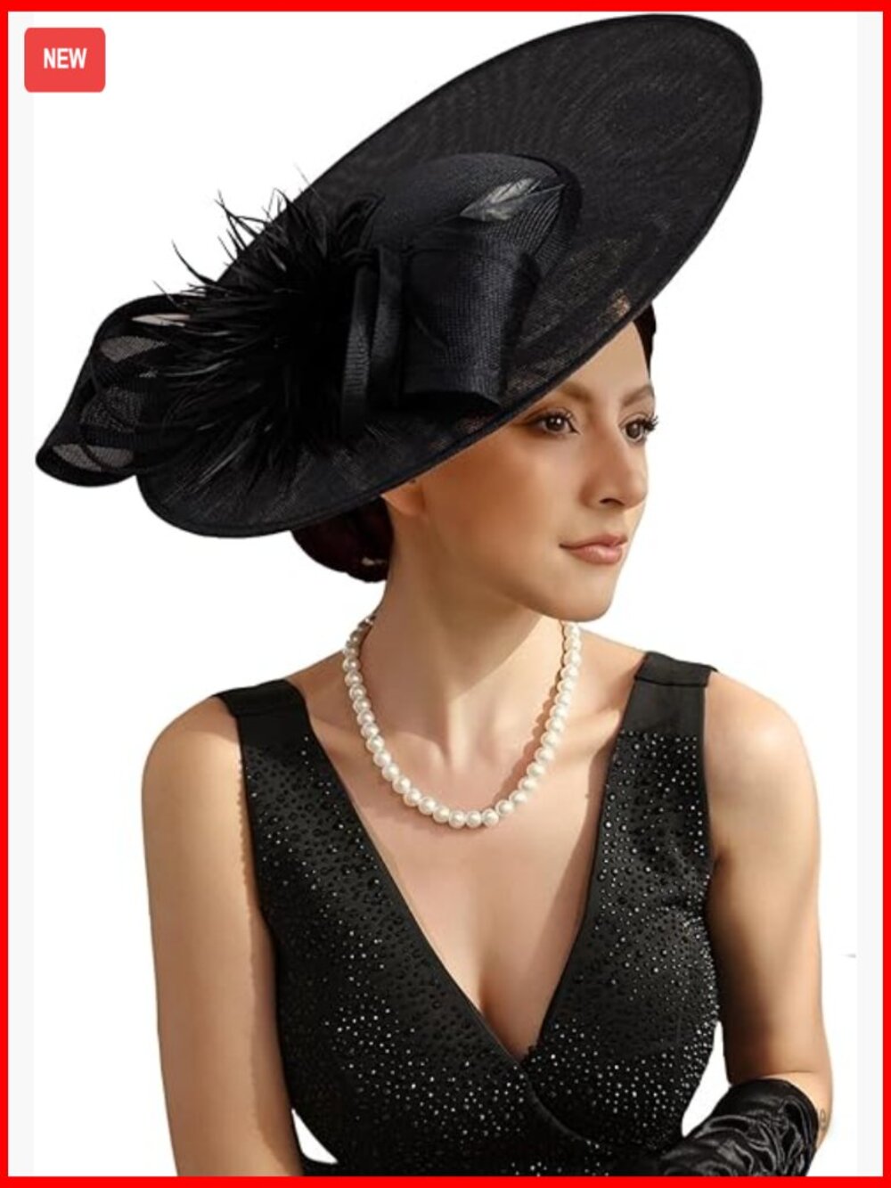 Elegant Fascinator Hat with Flower Feathers for Wedding Derby Tea Party